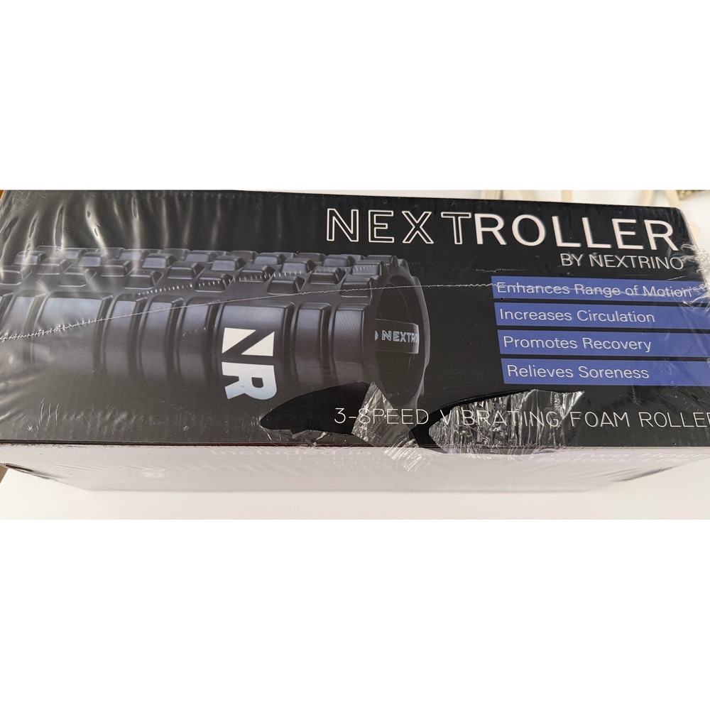 Nextrino NextRoller 3-Speed Vibrating Foam Roller Muscle Recovery Black New